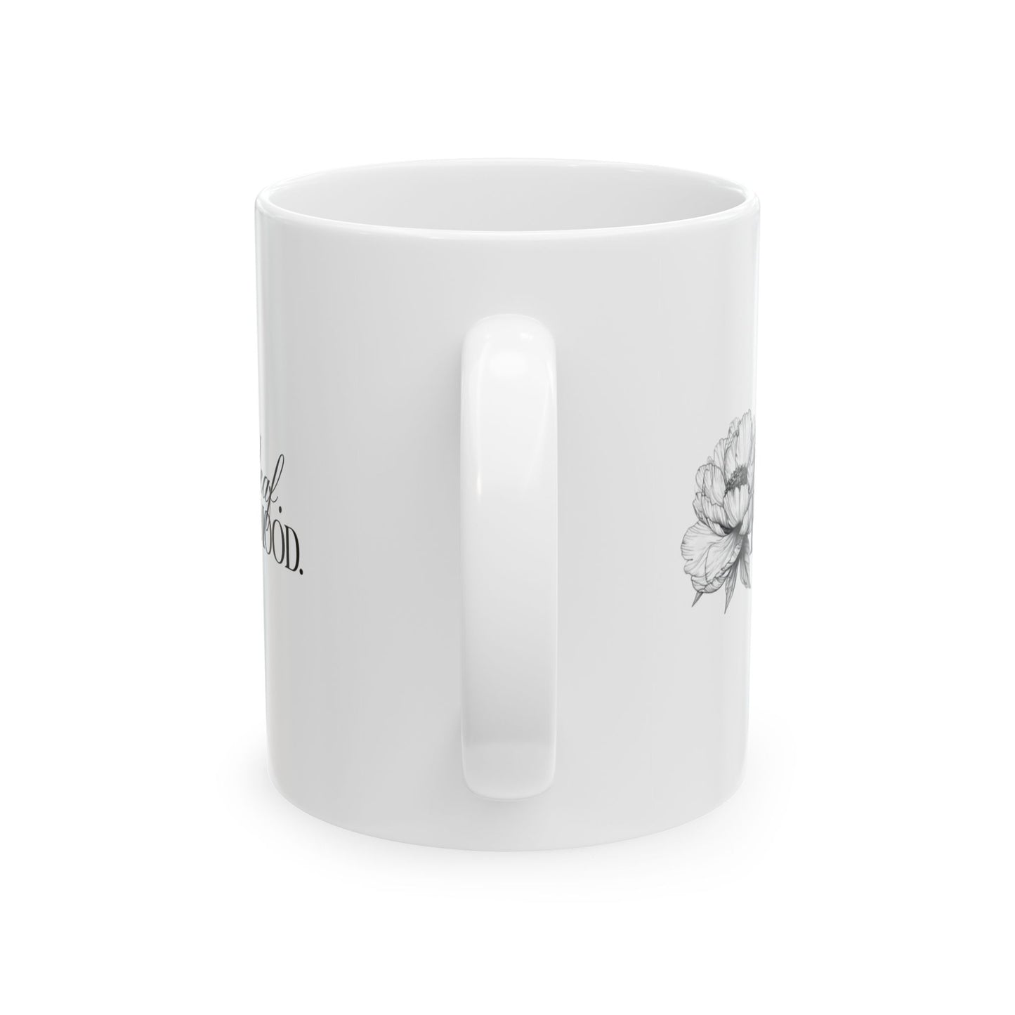 Petal & Palm Ceramic Mug — "Whole Leaf Whole Mood" (11oz)