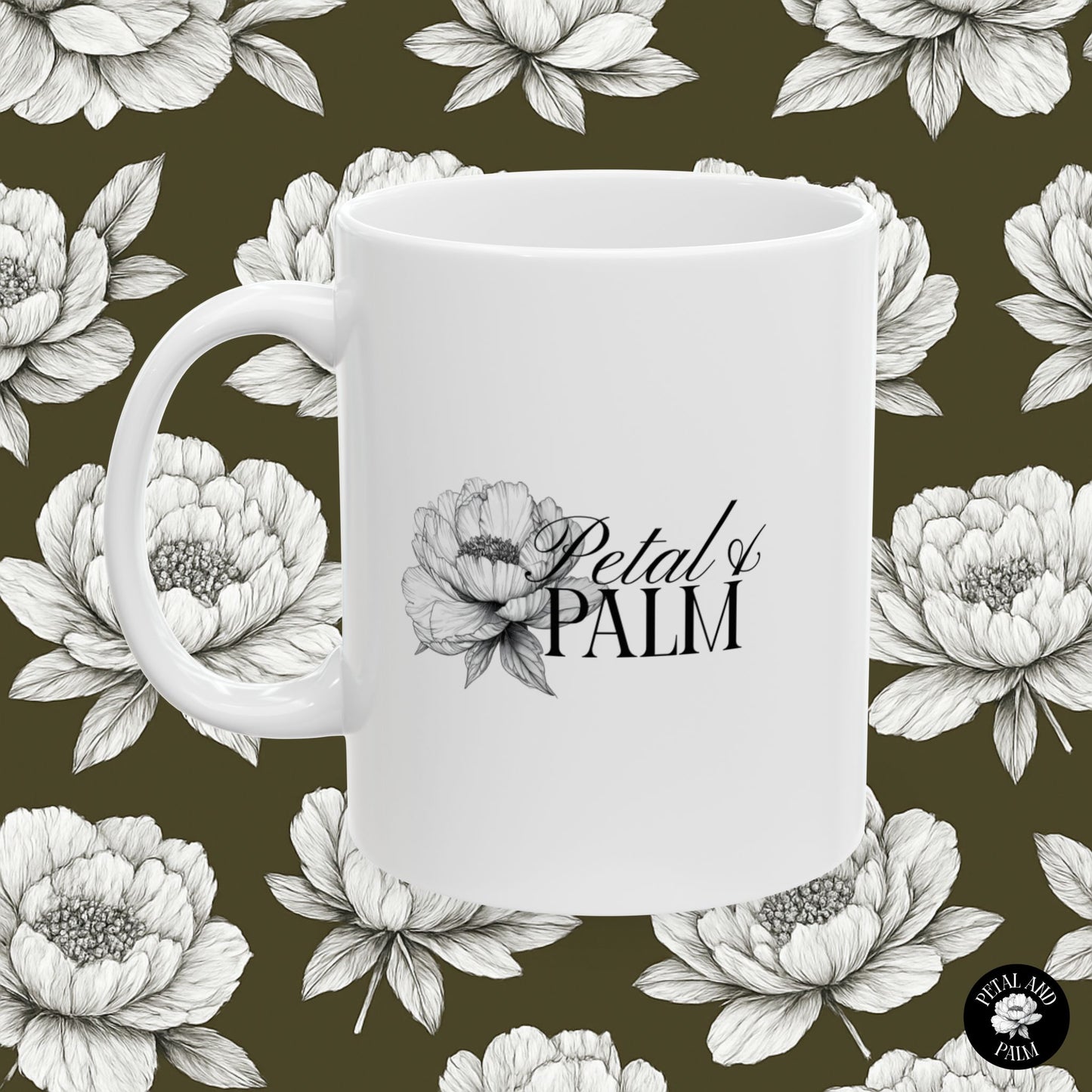 Petal & Palm Ceramic Mug — "The Ritual is the Reward" (11oz)